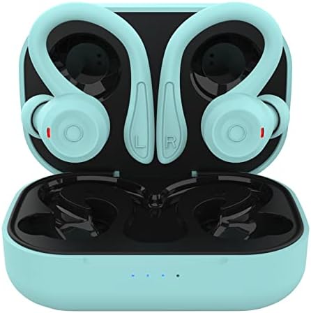 Ultimate Green Wireless Earbuds with Earhooks – Bluetooth 5.1 Noise Cancelling Sports Headphones, Waterproof Design for Secure Fit During Workouts, Compact Earphones for Enhanced Sound Quality and Durability
