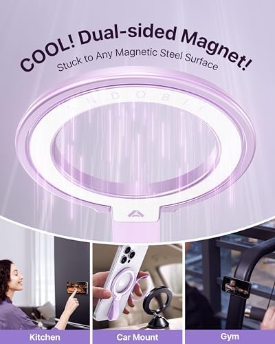Elevate Your Mobile Usage with the Andobil 2025 Magnetic Phone Grip Holder – Unmatched Stability for i Phone 16 Pro Max Plus, 15/14/13/12 & Android Devices, Stylish Purple Finish – Ergonomic Ring Stand & Kickstand for Effortless Hands-Free Functionality and Seamless Mag Safe Compatibility