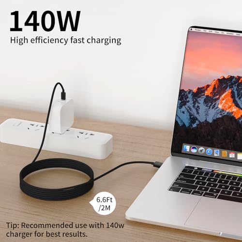 140W USB-C to Magnetic 3 Cable,6.6FT/2M Compatible with Magsafe 3 Charging Cable for MacBook Air 2024 M3 13″ 15″,2024/2023 M4/M2 Pro & Max 14″ 16″,2022/2023 Air M2,2021 Pro M1 & Max 14″ 16″ – Enhanced Compatibility and Speed