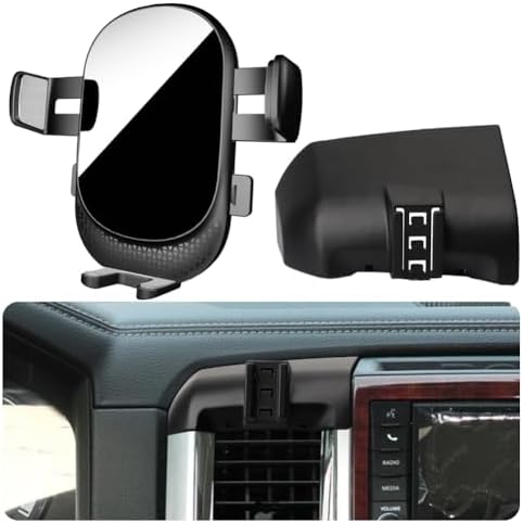 Car Phone Holder for Dodge Ram 1500 2500 3500 Auto Accessories [Only for 2019-2025 Ram 1500 2500 3500 12-in Screen] [X No Fit 5-in & 8.4-in Screen X] [Please verify if your screen size is appropriate] – Enhanced Compatibility and Speed