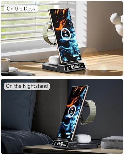 Ultimate 3-in-1 Wireless Charging Dock for Samsung: Fast Charge Galaxy S25 Ultra, Z Flip 7, and Galaxy Watch7 with Compact, Safe Design – Effortless Power-Up for Your Devices Anytime!
