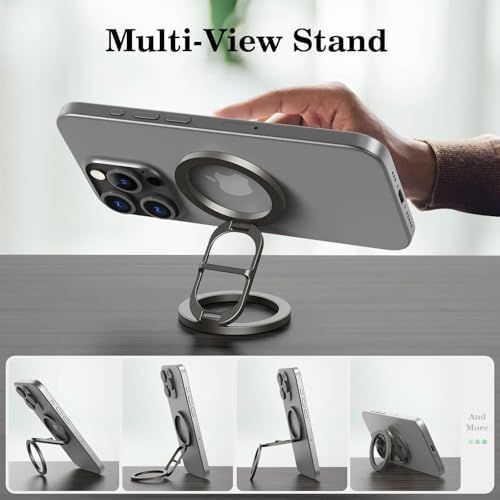 Sleek Silver Gym Magnetic Phone Holder – Dual Magnet Technology for Unmatched Grip, 360° Rotatable Design for Optimal Viewing Angles, Effortless Attachment to Metal Surfaces, Compatible with i Phone 12/13/14/15/16, Samsung & All Mag Safe Smartphones – Ultimate Portable Phone Mount for Distraction-Free Workouts