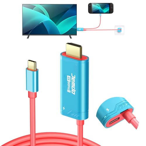 Elevate Your Gaming with the Switch 2 HDMI Adapter Cable Connector – 6.6 ft USB-C 3.2 to HDMI 2.0 for 4 K@60 Hz Gameplay | High-Speed 18 Gbps Data Transfer | Portable Power Delivery 100 W for Nintendo Switch 2, OLED, Steam Deck & ROG Ally | Ultimate Travel Dock for Immersive Visuals and Seamless Connectivity