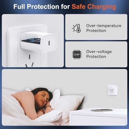 High-Speed 30 W USB C Fast Charger for i Phone 15 & 16 Pro Max with 6 FT Cable – Ultimate Compatibility for i Pad and Samsung Galaxy S24 – Compact, Reliable Power Block with Advanced Safety Features for On-the-Go Charging