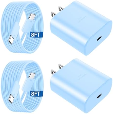 Super Fast 45 W Samsung USB-C Charger with 10 FT Pink Cable – Ultimate Charging Solution for Galaxy S25/S24/S23 Ultra, Stylish & Efficient Power Adapter for Quick Device Boosts and Enhanced Compatibility