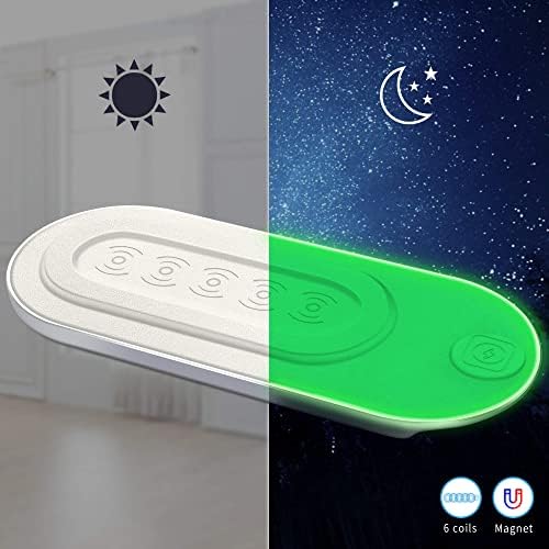 Revolutionize Your Charging Routine with the Magnetic 5-Coil Fluorescent 3-in-1 Wireless Charging Pad – Seamlessly Compatible with Mag Safe for i Phone 12/13, Air Pods & Apple Watch, Featuring Fast Charging Capability with 36 W Adapter Included, Ideal for Home & Office Use