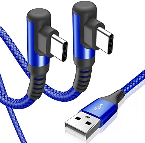 sweguard 10 FT Right Angle USB Type C Charger Cable – Durable Nylon Braided 2-Pack for i Phone 15/16 Pro Max & Samsung Galaxy Models – Enhanced Fast Charging & Tangle-Resistant Design for Ultimate Convenience and Performance