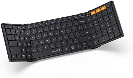 Portable Full-Size Proto Arc Bluetooth Keyboard XK01 – Foldable Wireless Keyboard with Numeric Keypad for i Pad, Tablets, Smartphones, and Laptops – Rechargeable Multi-Device Solution for Windows, i OS & Android – Ultimate Travel Companion for On-the-Go Professionals