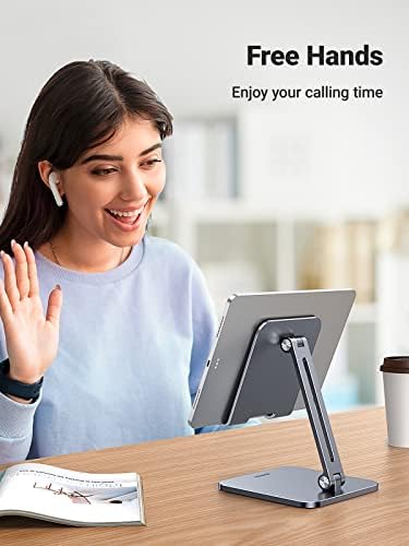 UGREEN Adjustable Tablet Stand for i Pad – Sturdy Aluminum Desk Holder with Enhanced Stability for Pro, Air, and Mini Models – Optimized Viewing Comfort, Portable Design, and Sleek Black Finish – Ideal Home & Office Accessory
