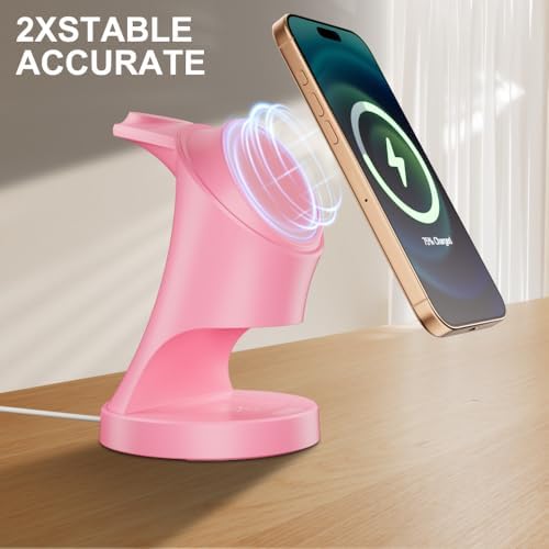 All-in-One Mag Safe Wireless Charging Station for Apple Devices – Fast 3-in-1 Charger Dock for i Phone 16/15/14/13/12 Pro/Max/Plus/Mini, Air Pods 2/3/Pro, and Apple Watch Series Ultra/8/7/SE/6/5/4/3/2 – Sleek, Space-Saving Design with Advanced Safety Features