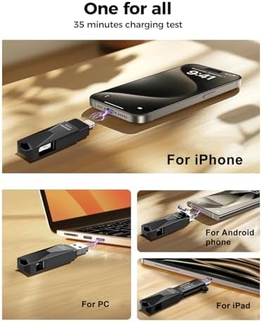 512 GB Photo Stick USB Drive – Ultimate Memory Expansion for i Phone, i Pad, Android, and PC – Fast Data Transfer & Plug-and-Play Convenience – Sleek Black External Storage Solution for Effortless File Management