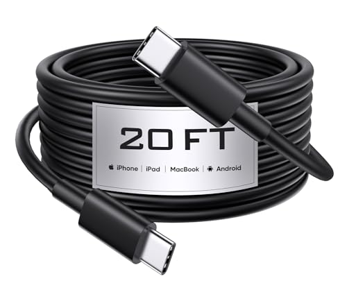 15 FT Premium USB C to USB C Fast Charging Cable – 60 W PD3.0 Compatible Charger for i Phone 16/15 Pro and Samsung S24/S25 – Extra Long TPE Design for Enhanced Durability and Flexibility – Ideal for i Pad Pro and More