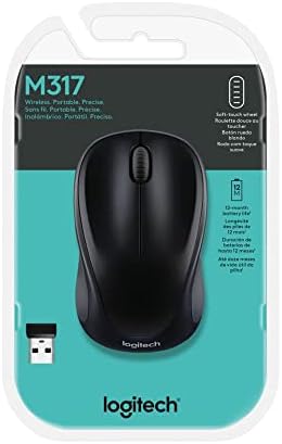 Logitech M317 Colt Glossy Wireless Mouse – Ultra-Responsive 2.4 GHz Connection, 1000 DPI Precision Tracking, 12-Month Battery Life – Ideal for PC, Mac, Laptops, and Chromebooks – Ultimate Comfort and Portability for Work and Play
