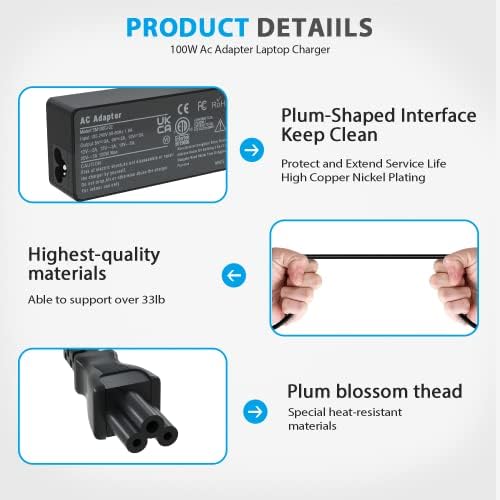 100 W USB-C Laptop Charger for Enhanced Device Compatibility – Universal Power Supply Adapter for Lenovo Think Pad, HP, Mac Book Pro/Air, Acer, MSI, and More – Rapid PD Charging with Reliable 100 W Output for Optimal Performance and Efficiency – CE and FCC Certified Quality Assurance
