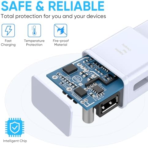 Premium Adaptive Fast Charging Block USB Wall Charger – Efficient Quick Charge Adapter for Samsung Galaxy S25/S24/S23/S22/S21/S20/S10/S9/S8/S7/Note 10 (4-Pack, White) – Maximize Charging Speed & Compatibility for Seamless Device Performance