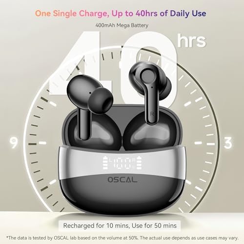 Cutting-Edge Bluetooth 5.4 Wireless Earbuds with Superior Hi-Fi Stereo Sound and Deep Bass – Advanced Noise-Cancellation for Crystal Clear Calls, 40-Hour Playtime, and IPX7 Waterproof for Ultimate Sports Performance – Seamlessly Compatible with Android & i Phone Devices