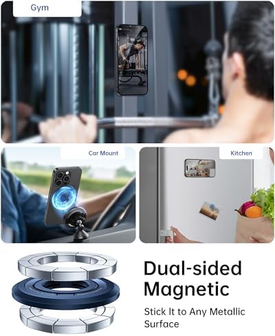 Syncwire Magnetic Phone Ring Holder – Titanium Alloy Kickstand for i Phone 12-16 Pro Max & Compatible Android Devices – Ergonomic Design, Enhanced Mag Safe Stability, Lightweight Grip for Ultimate Hands-Free Convenience