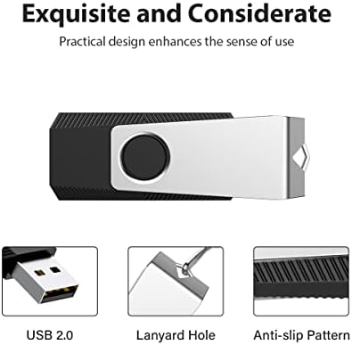 Colorful 5-Pack 64 GB USB Flash Drives by Aiibe – Versatile Data Storage Solution with Enhanced Speed and Compatibility – Stylish and Portable Thumb Drives in Black, Red, Cyan, Green, and Purple for Easy File Organization and Backup