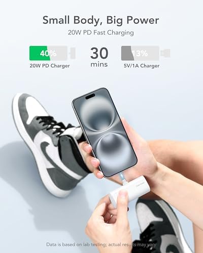 Ultra-Compact 5000 m Ah Power Bank for i Phone 16/15 & Samsung Galaxy S24 – 20 W PD Fast Charging Mini Charger for On-the-Go Efficiency, Pocket-Sized Battery Pack with USB-C Connectivity for Rapid Recharges and Enhanced Compatibility – Perfect for Travel and Everyday Use