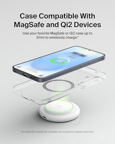 Belkin 15 W Fast Convertible Magnetic Charging Stand – Mag Safe & Qi2 Compatible Power Hub for i Phone 16/16 Plus/16 Pro/16 Pro Max, i Phone 15/14, Apple Air Pods Pro – Stylish White Design for Enhanced Efficiency and Device Versatility