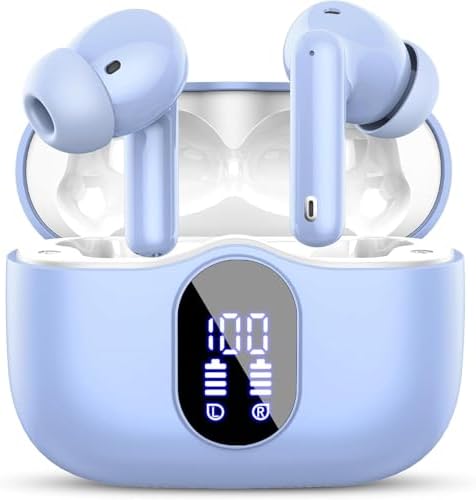 Sleek Pink Waterproof Wireless Earbuds with Advanced Bluetooth 5.4 – Immersive Noise Cancelling Technology for Clear Calls, 36 Hours Playtime for Unmatched Audio Enjoyment – Ideal for Sports Enthusiasts and Daily Commuters