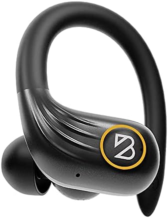 Enhance Your Workout with Back Bay Audio Runner 60 Wireless Bluetooth Earbuds – 80-Hour Battery Life for Uninterrupted Performance, Secure Over-the-Ear Fit, Waterproof Design for Active Lifestyles, and Superior Sound Quality with Built-in Microphone for Effortless Hands-Free Calling