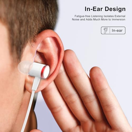 Unleash Immersive Sound with AMVR Noise-Isolating Earbuds for Meta Quest 2 – Custom-Fit In-Ear Headphones with 3 D 360-Degree Audio and Secure Silicone Holders (White) – Enhance Your VR Gaming Experience with Superior Compatibility and Comfort