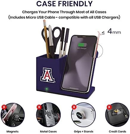SOAR NHL Wireless Charging Station and Desk Organizer – Premium Qi Fast Charger with Team Logo for Sports Fans, Sleek Accessory Holder for a Tidy Workspace, Perfect for Phones and Essentials