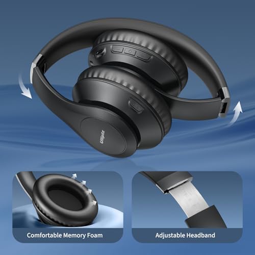 Revolutionize Your Audio Experience with Uliptz Bluetooth 5.3 Over-Ear Headphones – 65-Hour Playtime and Customizable Hi-Fi Sound for Every Mood – Ultra-Lightweight, Travel-Ready Design for Office, Home, and On-the-Go Listening – Immerse in Superior Comfort and Crystal-Clear Calls