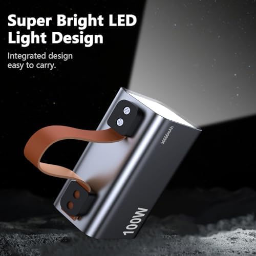 High-Capacity 30,000 m Ah Portable Charger | Sleek Grey Aluminum Alloy Power Bank with Super-Fast Charging Technology | Lightweight External Battery for Travel | Universal Compatibility with Smartphones and Tablets | Durable and Stylish Mobile Charging Solution