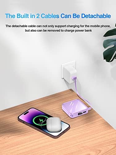 High-Capacity 20000 m Ah Fast Charging Power Bank with Built-in USB-C and i OS Cables – LED Display for Effortless Device Monitoring, Ideal for i Phone 14/13/12/11 & Samsung Galaxy, Lightweight Portable Charger for On-the-Go Power Solution