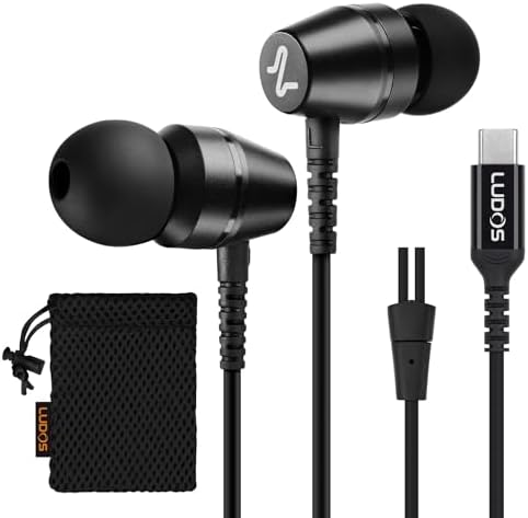 LUDOS OMNITONE USB-C Earbuds – Rich Sound Quality & Comfortable Fit for i Phone 16 & Samsung Galaxy S24 – Noise-Canceling Technology, Ergonomic Design, 5-Year Warranty – Turquoise – Perfect for Music, Gaming, and Calls with Quick USB-C Connectivity and Wide Device Compatibility