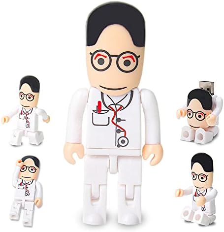 Charming Cartoon Nurse 64 GB USB Flash Drive – Adorable Pink Thumb Drive for Effortless Data Storage, USB 2.0 Compatible Memory Stick for Professionals and Students Alike