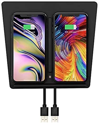 TAPTES Dual Wireless Charger for Tesla Model 3 (2017-2020) – Premium Phone Charging Pad with Sleek Black Finish, Effortless Smartphone Compatibility, Perfect Fit for Enhanced Interior Aesthetics, Quick Power for i Phone & Android Devices