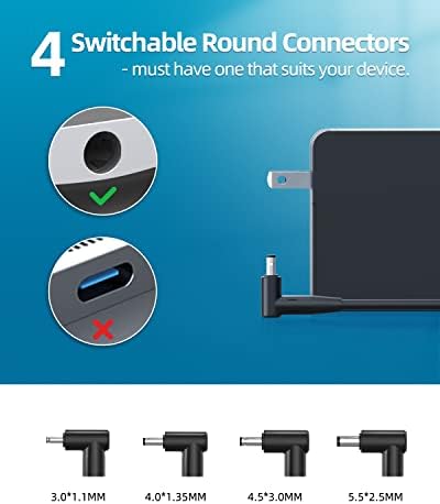Ultimate 65 W/45 W/33 W Laptop Charger for Asus Vivo Book & Zen Book – Premium Safety Certified Power Adapter with Switchable Round Connectors – Enhanced Compatibility & Fast Charging for Expert Book, S Series, and More – 24-Month Warranty & Hassle-Free Returns