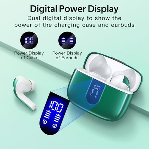 TAGRY True Wireless Bluetooth Earbuds – 60 Hours Playback with LED Battery Display, IPX5 Waterproof, Wireless Charging Case – Perfect for Sports, TV, Smartphones, and Laptops – Superior Sound Quality and Comfort for Active Lifestyles