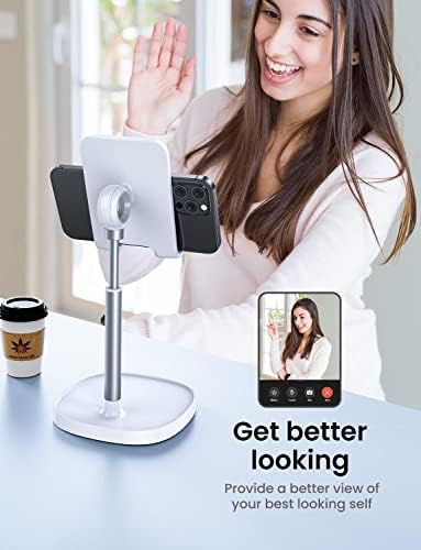 LISEN Cell Phone Stand Adjustable Phone Holer for Desk, Computer Office Desk Accessories for iPhone 16 Holder Women Kitchen Essentials Fits All Mobile Phones Switch Kindle iPads Tablet 4-10in Black – Enhanced Compatibility and Speed