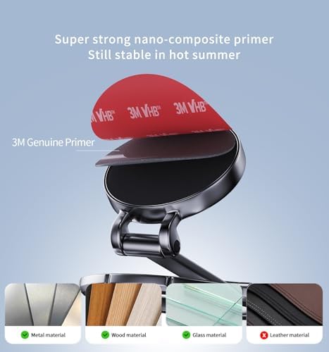 Revolutionary Mag Safe 360-Degree Car Phone Holder – Premium Magnetic Mount for i Phone 15 & 14 Pro Max – Sleek Silver Aesthetic Boosts Compatibility – Effortless One-Handed Operation for Hassle-Free Navigation & Calls – Space-Saving Foldable Design for Active Lifestyles – Ultimate Hands-Free Solution for Safe Driving