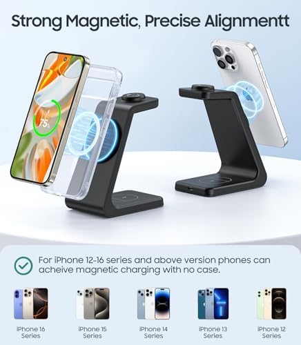 Revolutionary 3-in-1 Magnetic Wireless Charger for Google Pixel Devices – Fast Charging Stand with N52 Magnet for Pixel Watch 3/2, Pixel 9 Pro/XL/9 a/9/8 Pro/8 a/7 Pro/7 a/7/6/6 Pro, and Pixel Buds Pro 2 – Effortless Alignment & Enhanced Compatibility – Includes QC 18 W Adapter & USB Type-C Cable for Safe, Reliable Charging – Perfect for Multi-Device Use and Stylish Desktop Integration – Ideal Gift for Tech Enthusiasts and Google Product Users – Protects Devices with Advanced Smart Chip Technology for Overheating & Overcharging Prevention – Compatible with i Phone and Samsung Models Supporting Wireless Charging – Note: Requires Magnetic Case for Optimal Performance on Google Pixel Phones