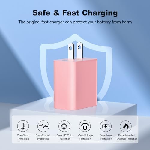 Rapid Charge Power Duo: 6 FT USB-C Wall Charger & Cables for i Phone 16, 15, Pro Max, i Pad Pro, Samsung S23 & Android – Unmatched Speed & Universal Compatibility for All Devices – Perfect for Home & Travel Use
