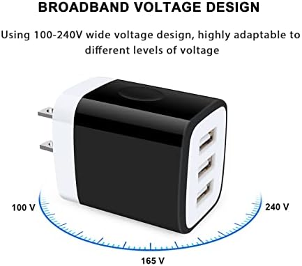 18 W Fast Charger Adapter with 3-Port USB Wall Plug – Ultimate Multi-Device Charging Solution for i Phone 16 to 6, Samsung & Android – Compact, High-Speed Performance with Enhanced Safety Features