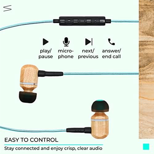 Elevate Your Audio Experience with Symphonized MTRX 2.0 Premium Wired Earbuds – Stylish Wood In-Ear Headphones Featuring Noise Isolation, Built-in Microphone & Volume Control, Ideal for Android Devices, Computers & Laptops (Gun Metal Finish) – Exceptional Sound Quality & Comfort for Music Lovers and Professionals