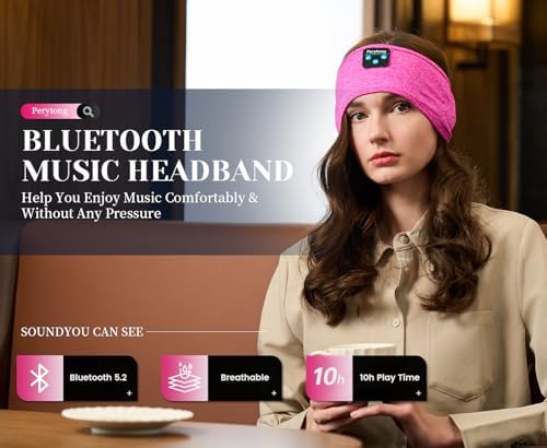 Perytong Wireless Sleep Headphones Headband – Ultimate Comfort Audio Solution for Restful Sleep and Relaxation, Perfect Gift for All Ages – Noise-Blocking Technology with Superior Bluetooth Connectivity and Long Battery Life