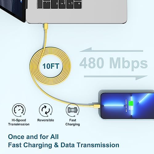 MFi Certified 20 W USB-C to Lightning Fast Charger for i Phone 14/13/12 – 6 FT Durable Cable & Power Delivery Block in Stylish Blue – Ultimate Solution for Rapid Charging of All Apple Devices Including i Pad Pro, XS, XR, 8 Plus – Optimized for Reliability and Speed