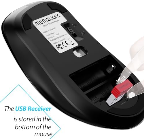 Upgrade Your Workflow with the Memzuoix 2.4 G Wireless Mouse – Ergonomic and Portable 1400 DPI USB Mouse for Laptop, PC & Desktop | 5 Customizable Buttons for Ultimate Control | Ideal for Professionals and Casual Users Alike