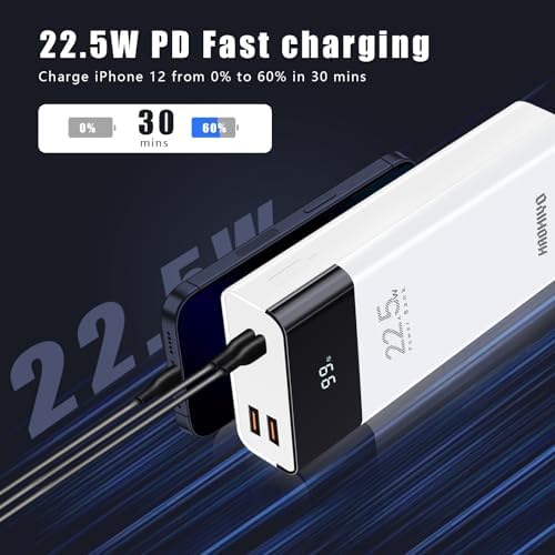 High-Capacity 20000 m Ah Power Bank with LED Display – Fast Charging Portable Charger Featuring QC 22.5 W & PD 20 W, 3 Outputs & Dual Inputs for i Phone, Samsung, i Pad & More – Ultimate Compatibility & Efficiency for On-the-Go Power Solutions