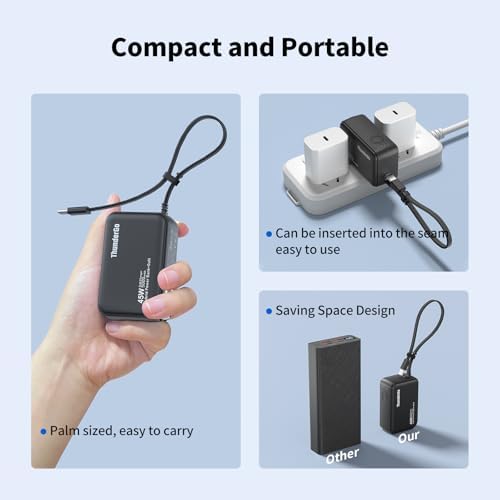 33 W Ga N PD Fast Charger & 5000 m Ah Space-Saving Power Bank – Dual-Port Charging Hub for i Phone 16/15/14 Pro Max, Mac Book Pro, i Pad & Samsung Galaxy – Smart Power Distribution & Robust Safety Features for Efficient Multi-Device Charging