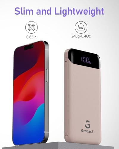Compact 10,000 m Ah Power Bank – Fast Charging Portable Charger with Dual USB-C Compatibility for i Phone 16, Samsung, and Android Devices – Sleek Black Design for Ultimate Travel Convenience and Enhanced Device Performance