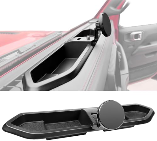 Revolutionary Magnetic Phone Mount for 2018-2023 Jeep Wrangler JL JLU & 2020-2023 Gladiator JT – Ultimate Dash Tray System for Secure Device Holding, Rugged Terrain Compatibility, and Effortless Installation – Ideal Jeep Accessory for Enhanced Navigation and Safety