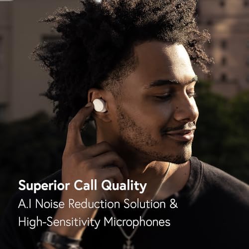 Phiaton Bonobuds Lite True Wireless Earbuds – Stylish Floral White | 11-Hour Battery Life | Advanced Clear Voice Technology and Ambient Listening Mode | Premium Bluetooth Earphones for Audio Enthusiasts and Professionals